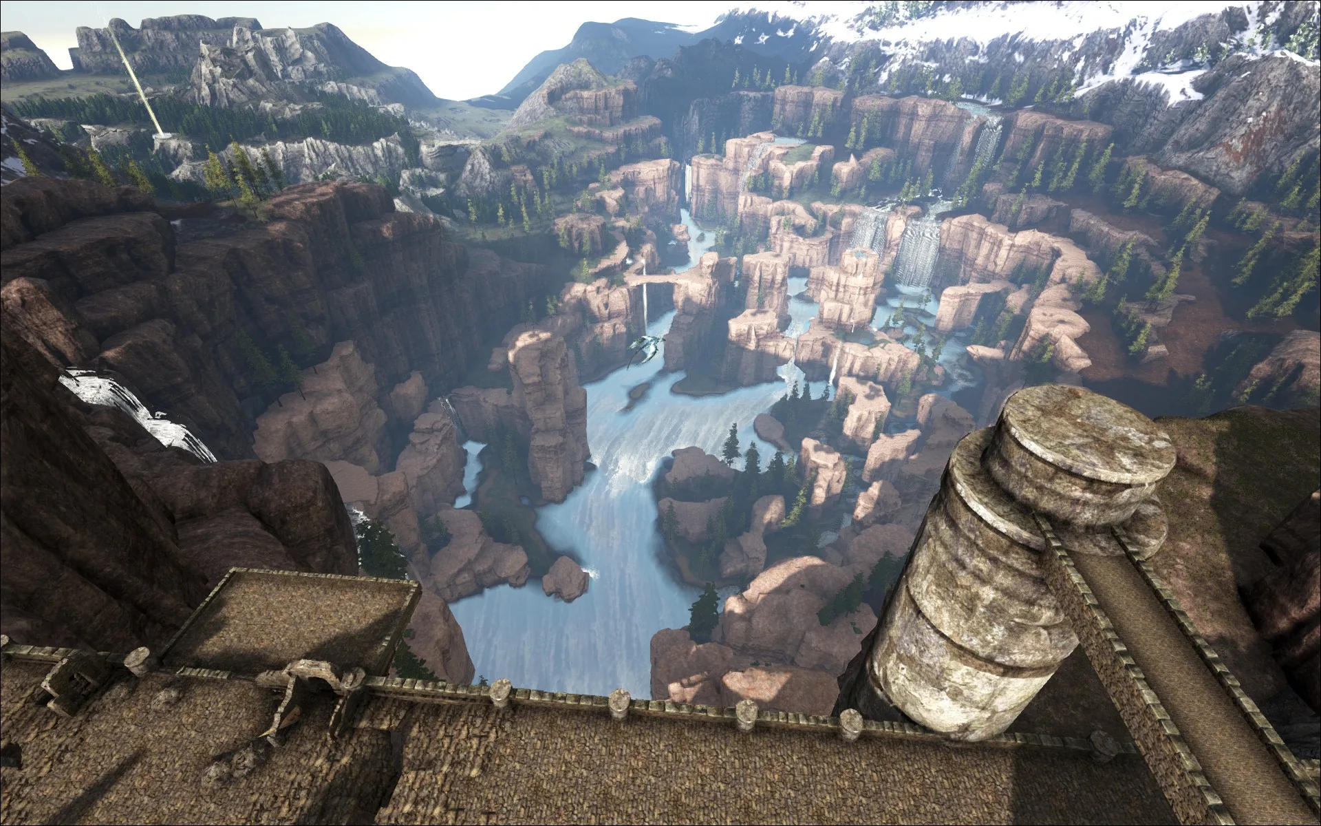 Central Canyon sur Ragnarok, image issue d'ARK Wiki