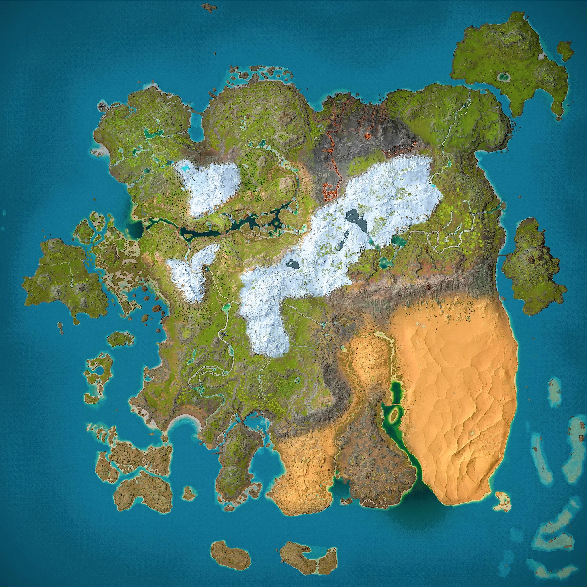 Carte topographique de Ragnarok sur ARK Survival Ascended