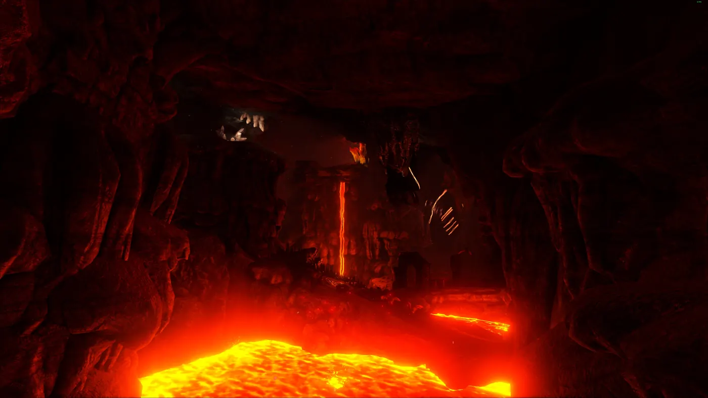 Lava Cave sur The Island, image issue d'ARK Wiki