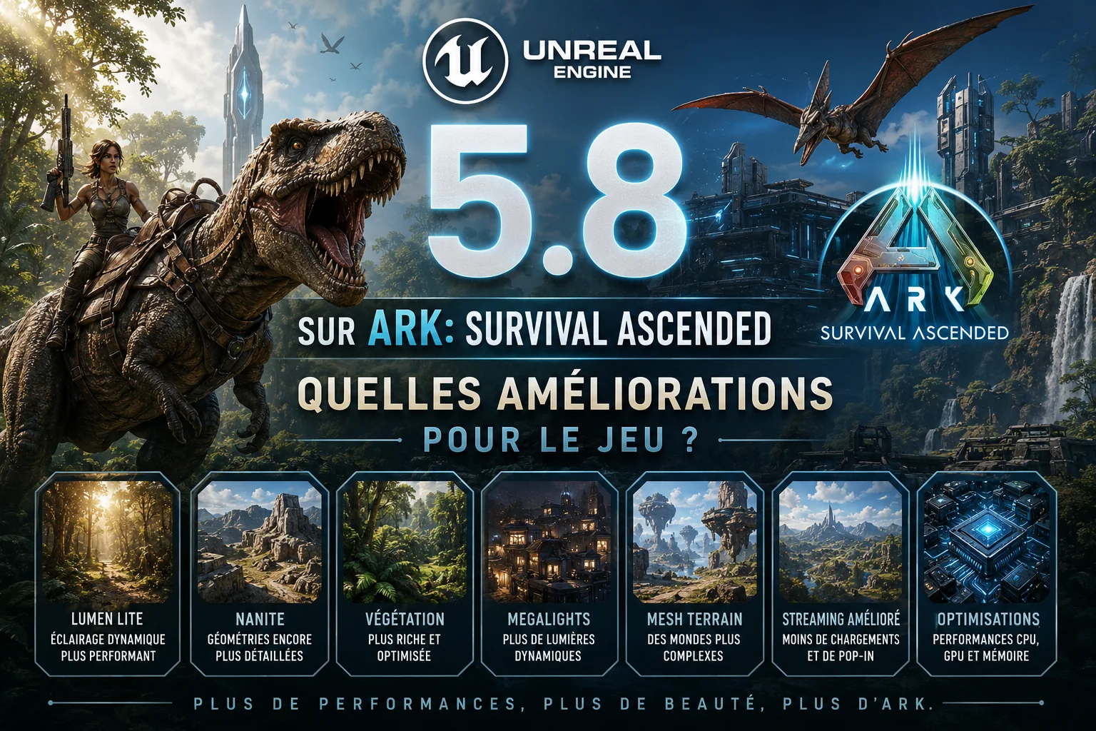 Unreal Engine 5.8 sur ARK: Survival Ascended